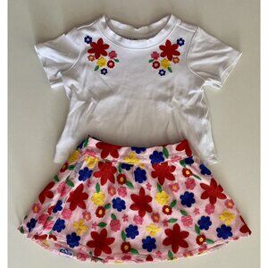 Janie and Jack Embroidered Flower Tulle Skirt & Top - 12-18 months